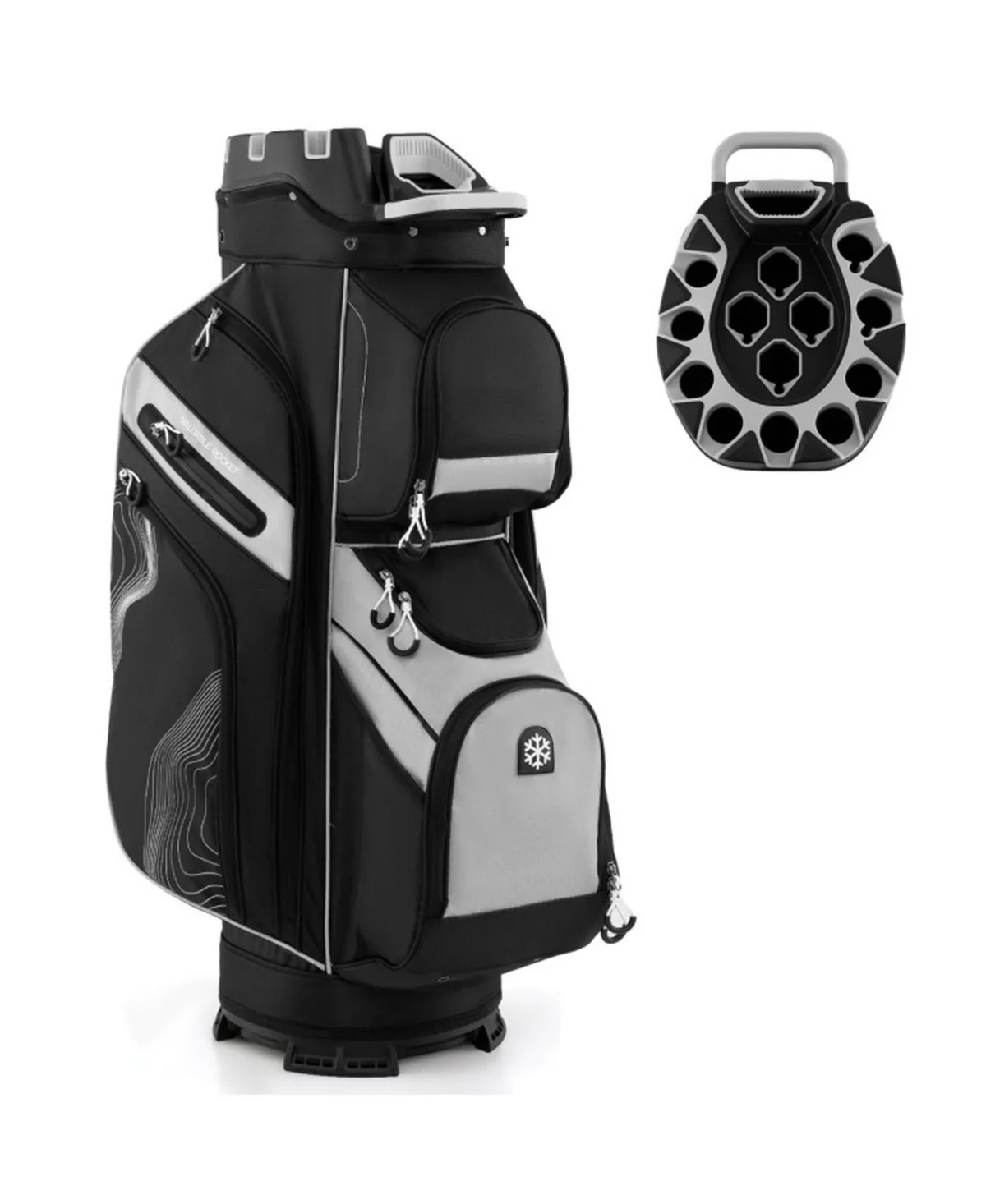 Golf Cart Bag Featuring Eleven Zippered Storage Pockets by Hongge