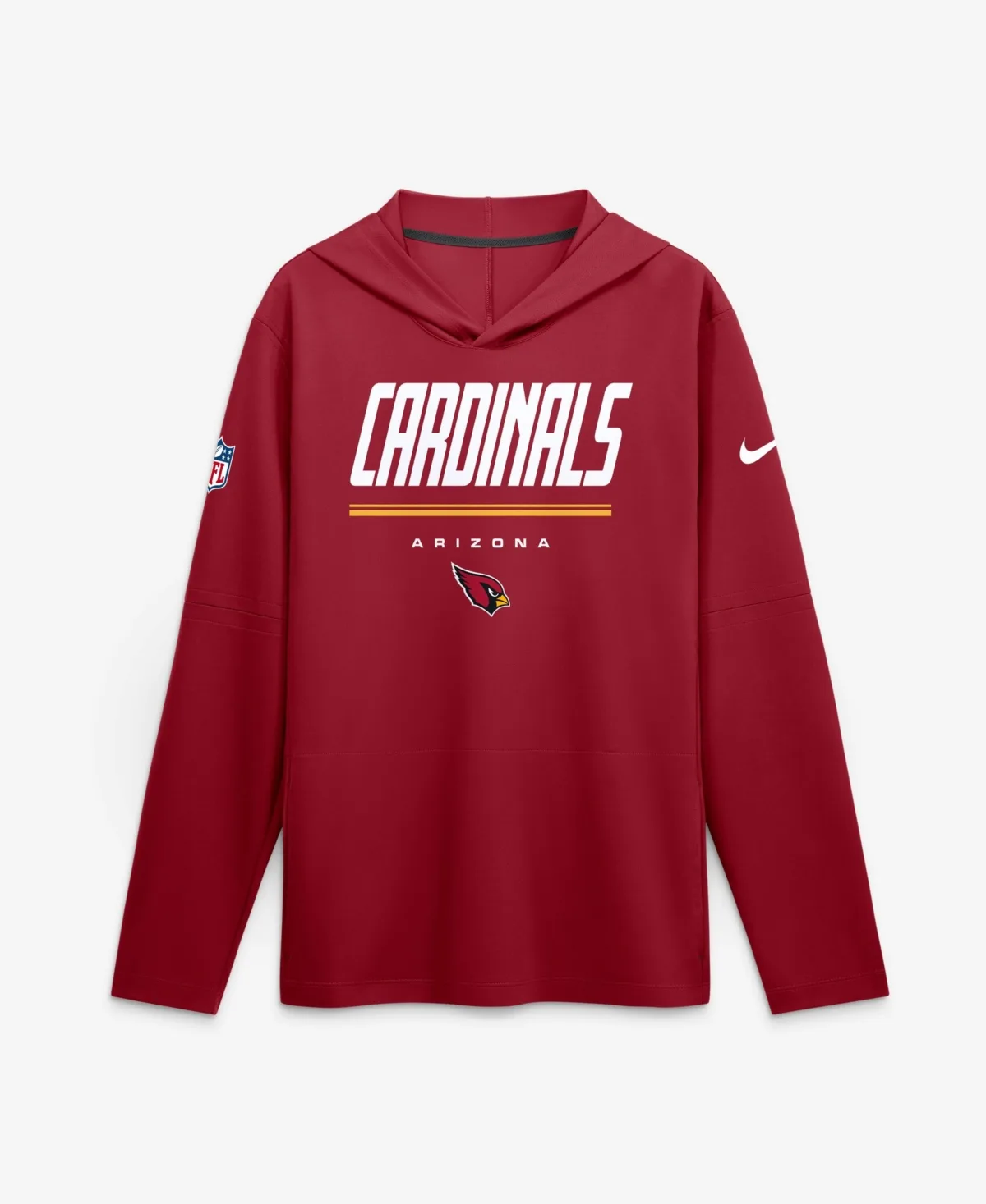 Arizona Cardinals Sideline Game on Lightweight Long Sleeve Hooded Dri-Fit Sweatshirt by Nike