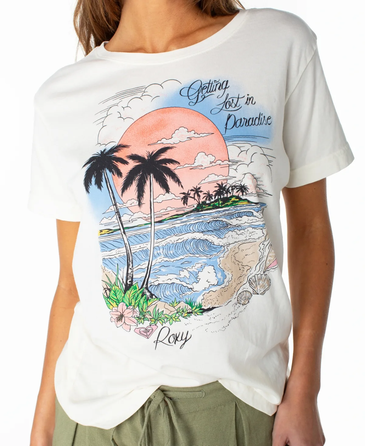 Graphic Crewneck Cotton T-Shirt by Roxy