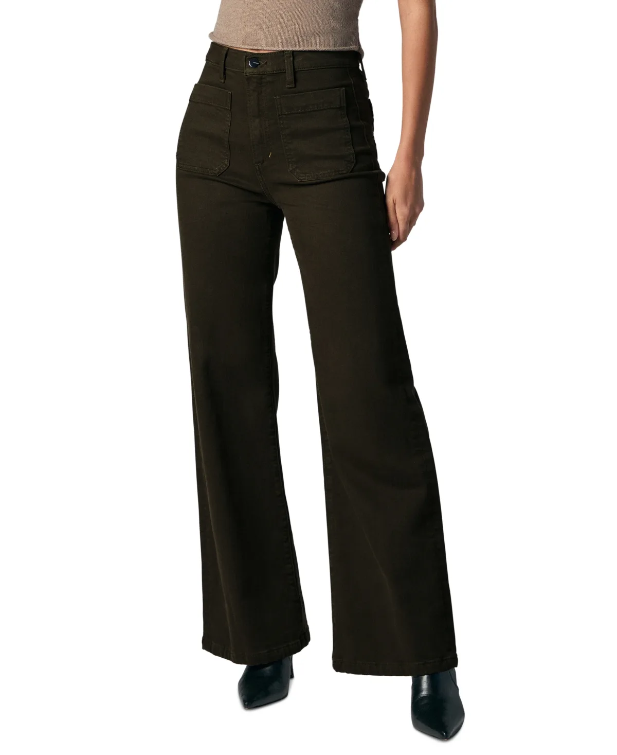 Mia High-Waisted Wide-Leg Patch Pocket Jeans by Joe's Jeans