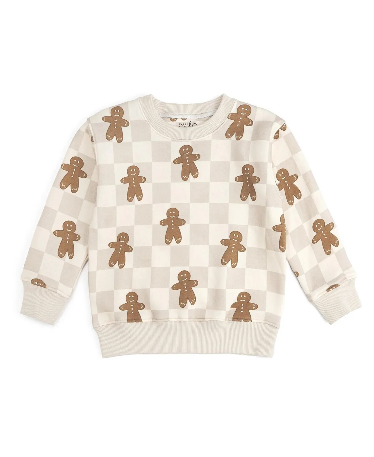 Gingerbread Christmas Checkered Sweatshirt by Sweet Wink