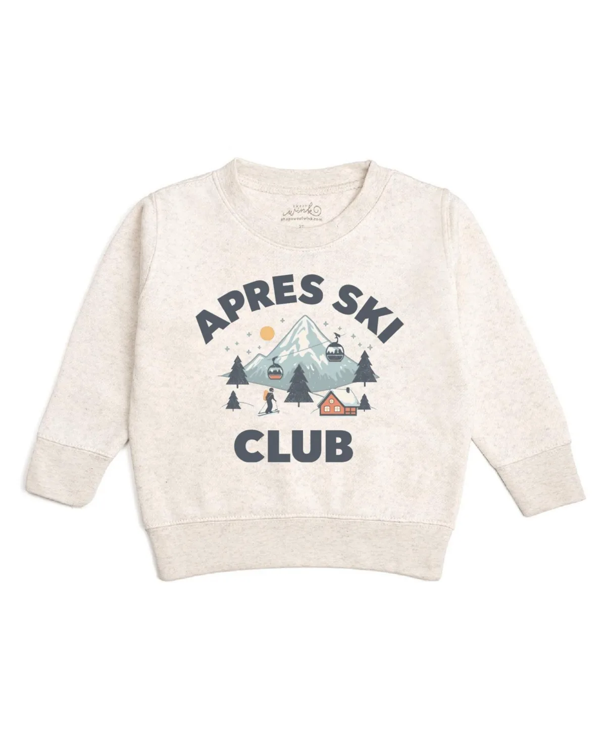 Apres Ski Club Crewneck Long-Sleeve Fleece Sweatshirt by Sweet Wink