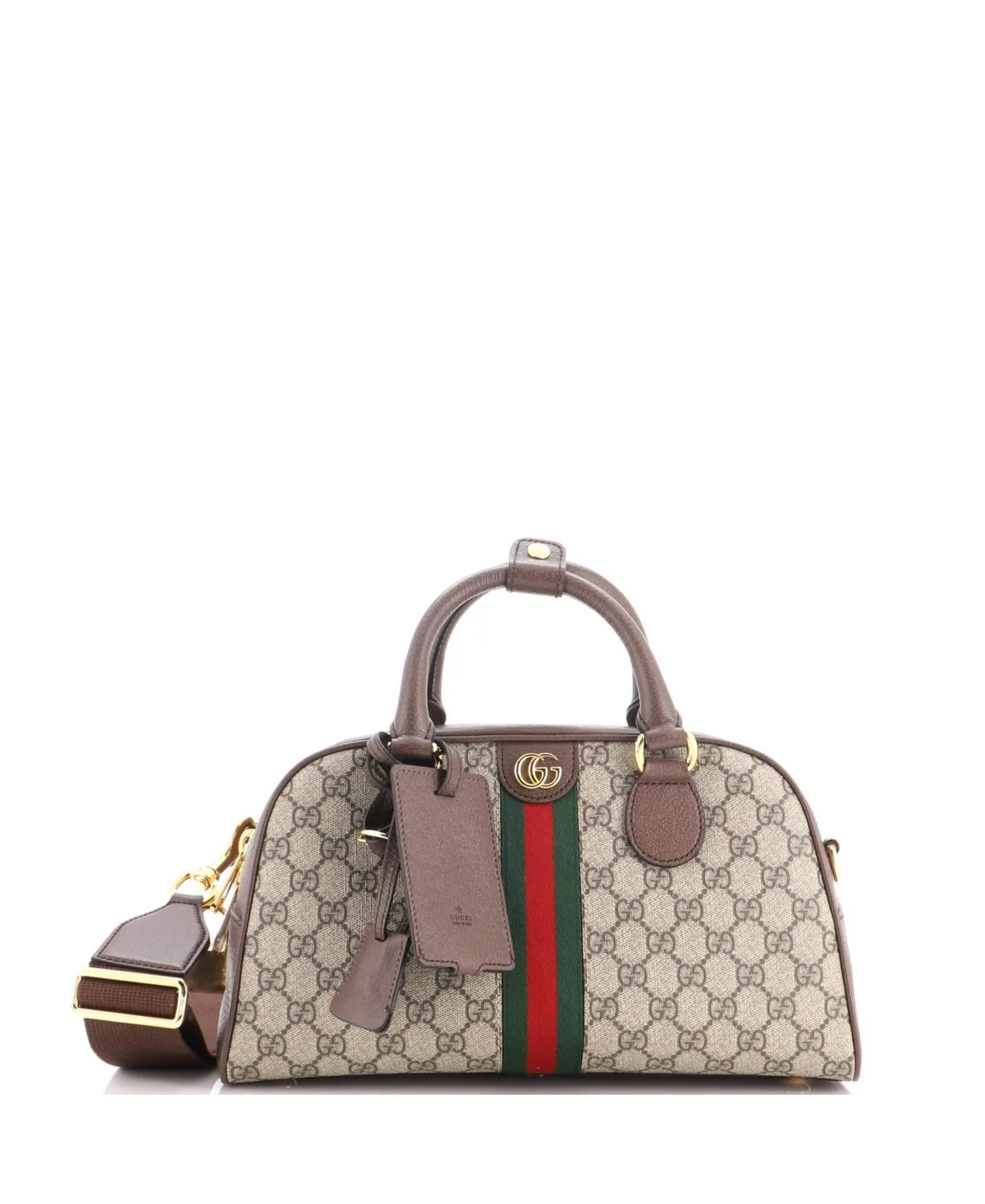 Pre-Owned Medium Ophidia Convertible Boston Top Handle Bag Gg Coated Canvas with Leather by Gucci