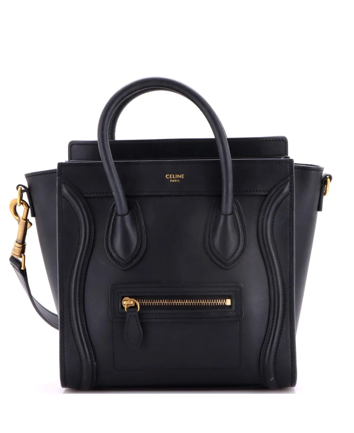 Pre-Owned Nano Luggage Bag Leather Crossbody Shoulder Bag by Celine