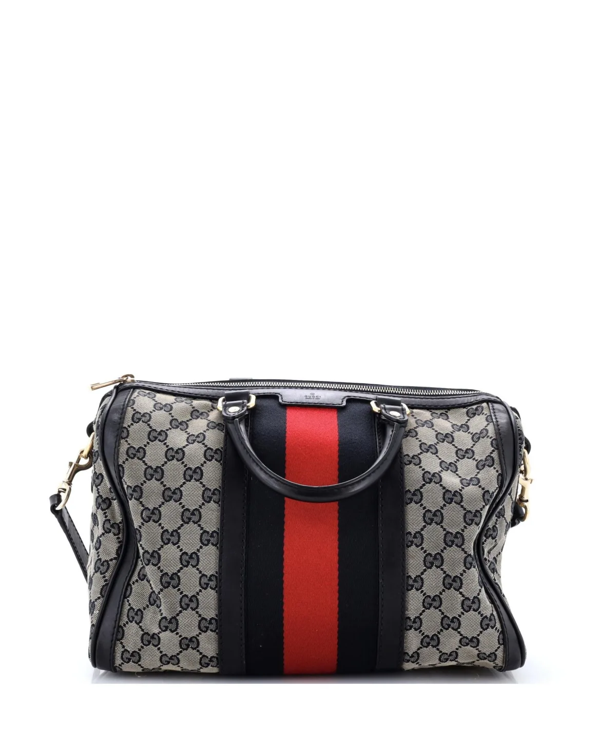 Pre-Owned Medium Vintage Web Boston Bag Gg Canvas