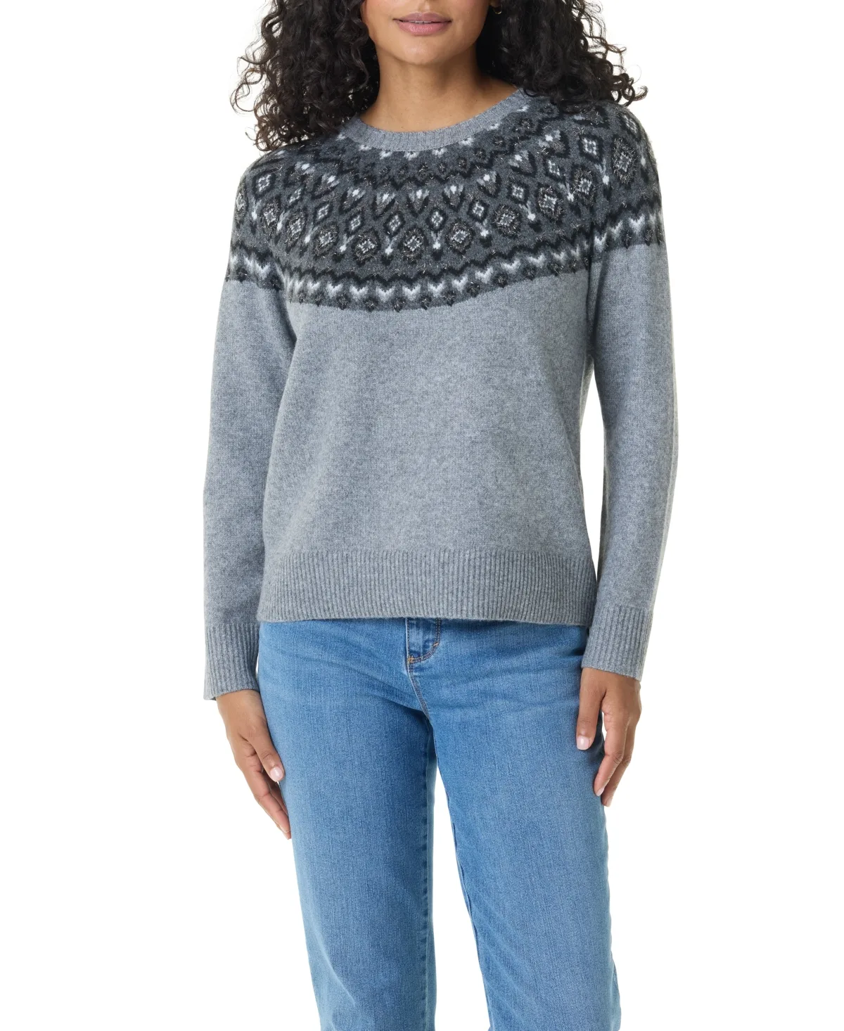 Juna Fair Isle Sweat Crewneck Long-Sleeve Sweater