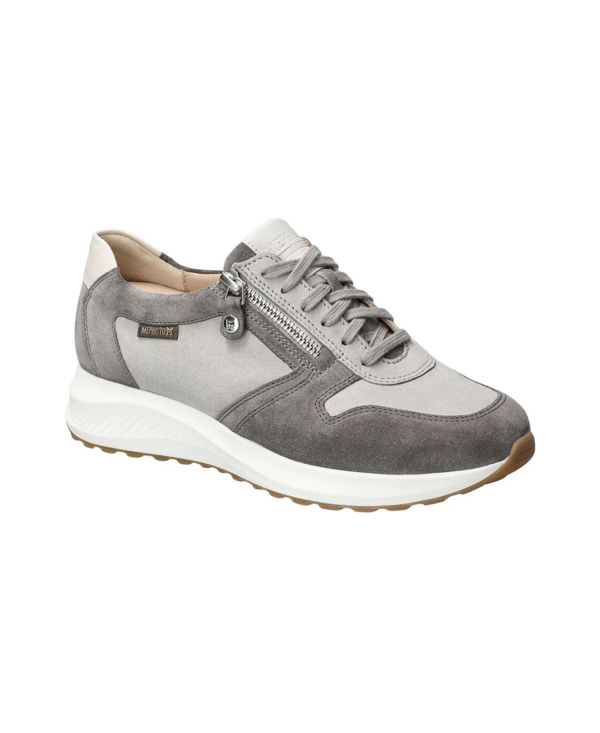 Kim Suede Leather Zip Sneakers by Mephisto