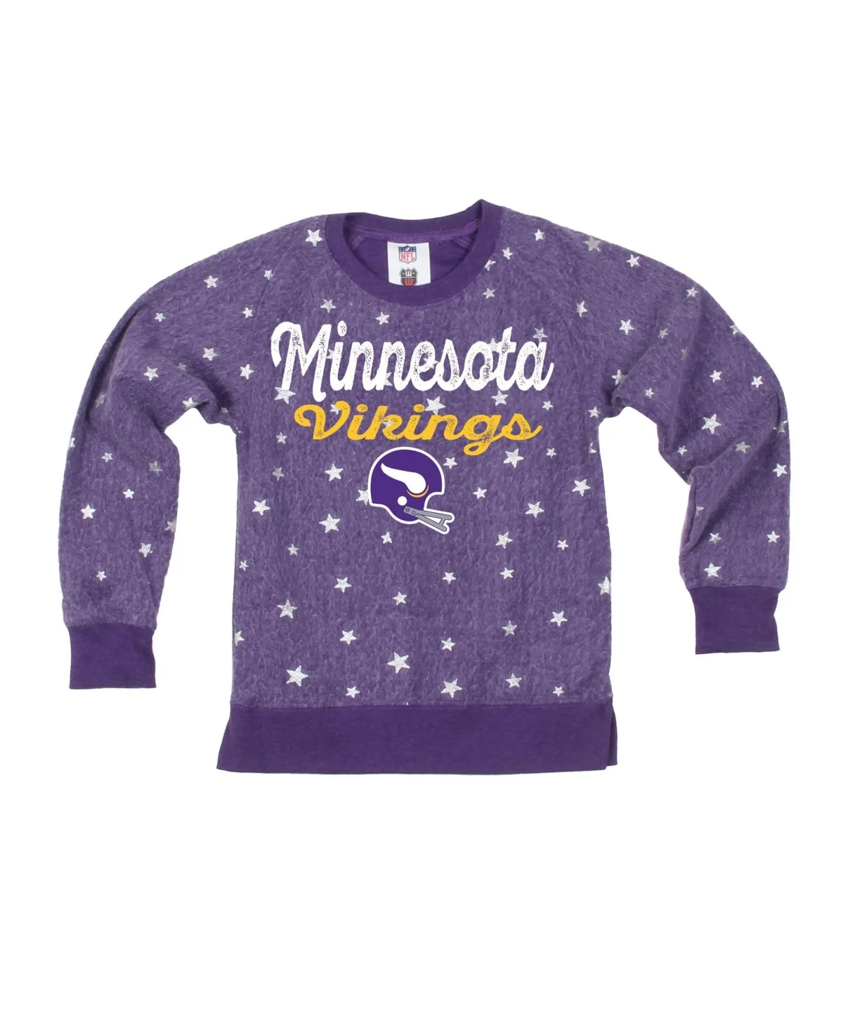 Minnesota Vikings Shimmer Star Raglan-Sleeve Pullover Sweatshirt by Wes & Willy