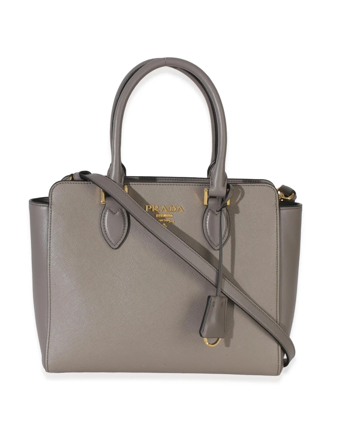 Pre-Owned Prada Argilla Saffiano Soft Calfskin Small Top Handle Tote by Prada