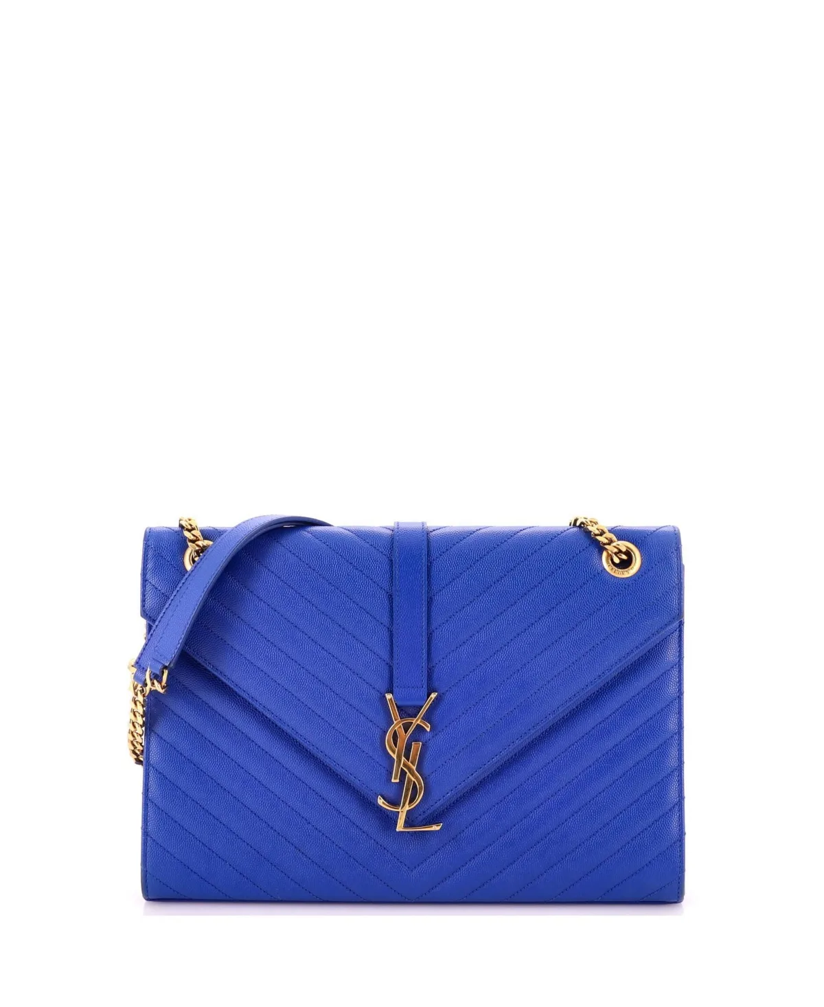 Pre-Owned Saint Laurent Large Classic Monogram Envelope Satchel Matelasse Chevron Leather by Saint Laurent