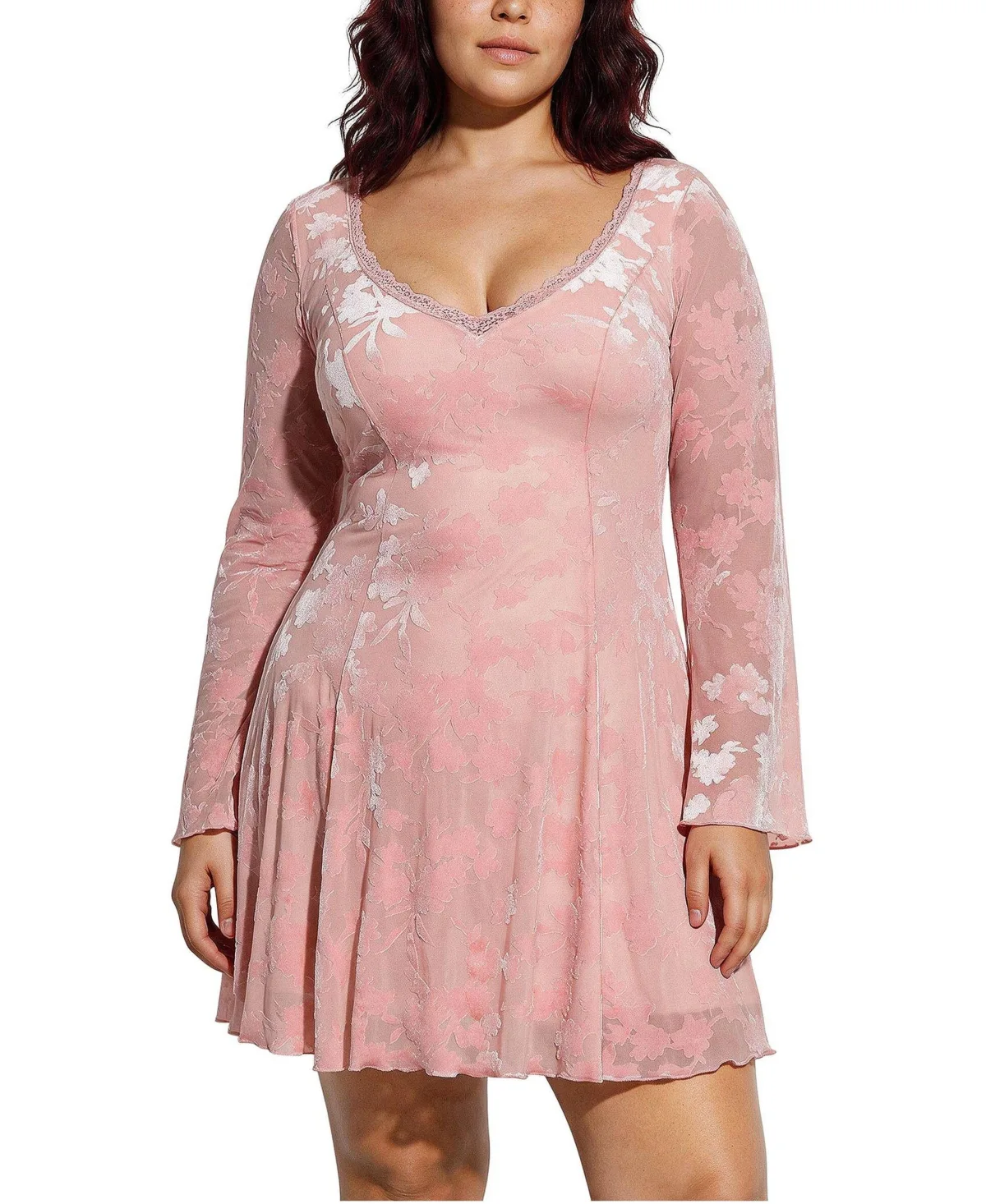 LoveSick Open-Back Bell-Sleeve V-Neck Mini Dress by Torrid