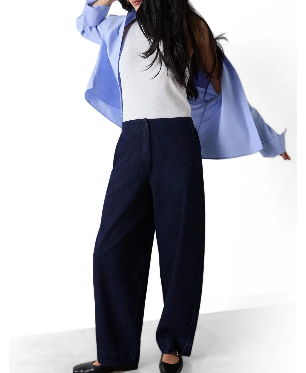 High Rise Clean Barrel Trouser by Whistles
