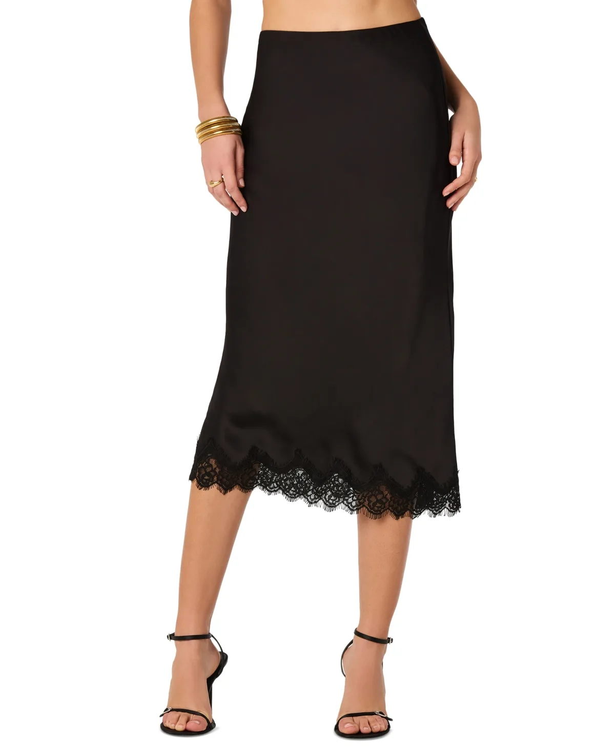 Blossom Satin Lace Midi Skirt