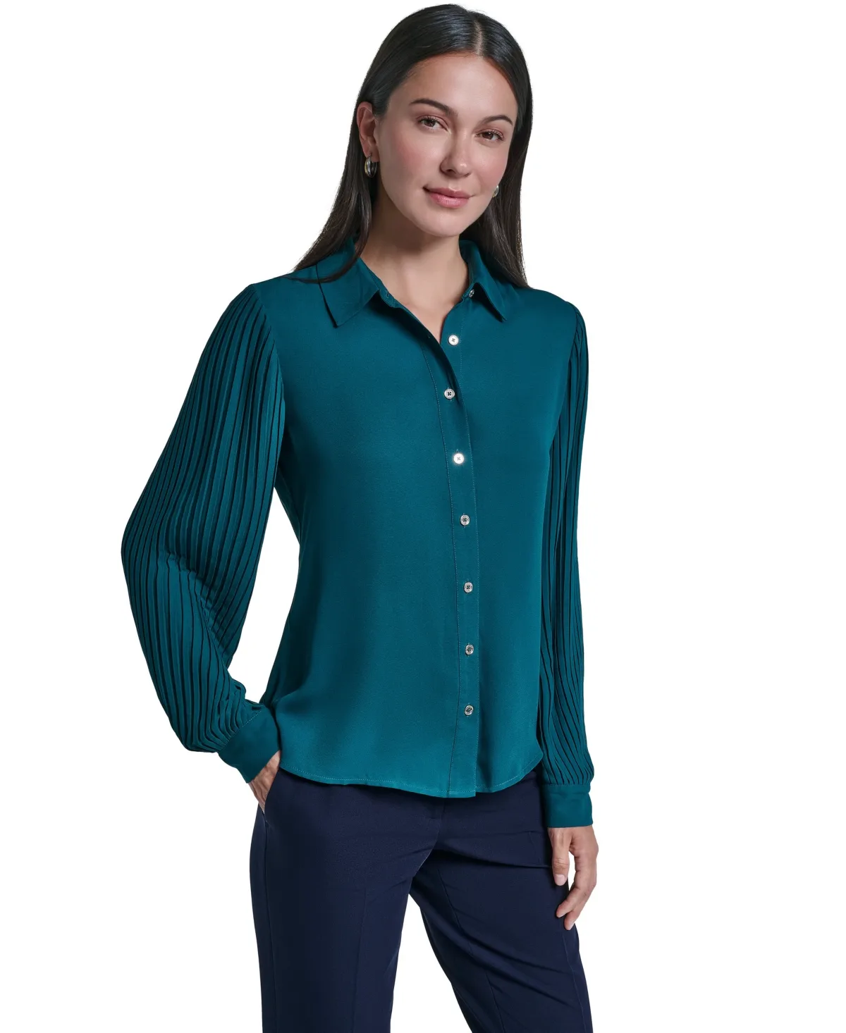 Pleated-Sleeve Blouse by Tommy Hilfiger