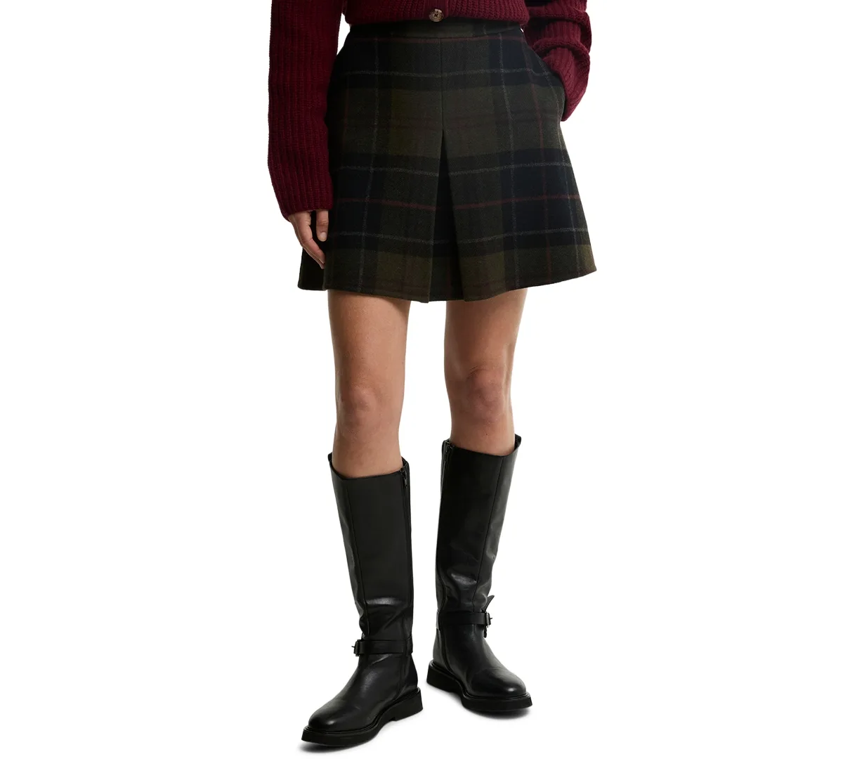 Marlow Plaid Pleated Mini Skirt by Barbour