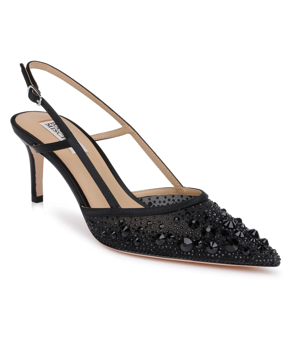 Reem Pointed Toe Stone-Embellished Pumps