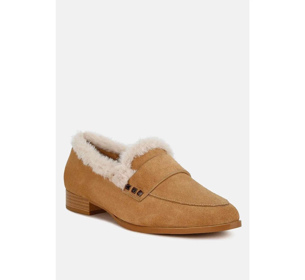 Allie Fur Trim Suede Loafers