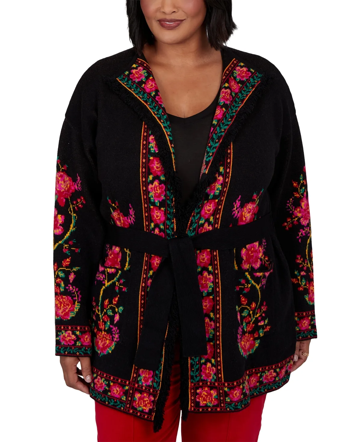 New Neutrals Floral Shawl Collar Cardigan by Ruby Rd