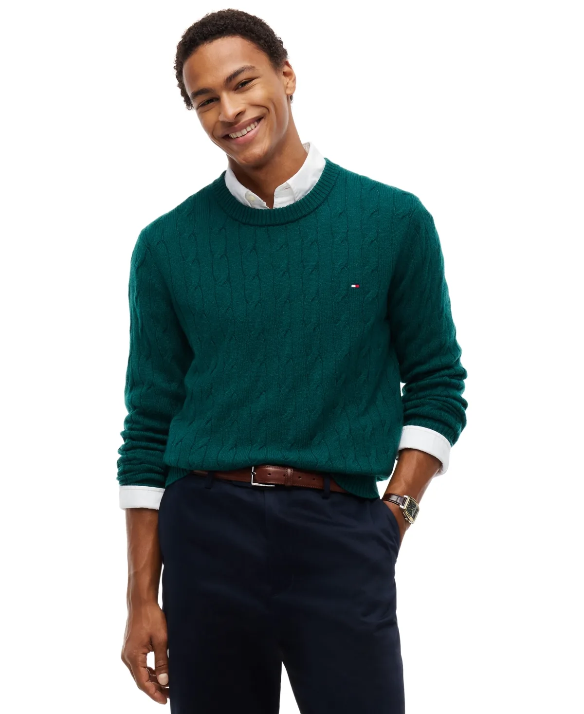 Lambswool Cable Crew Regular-Fit Sweater