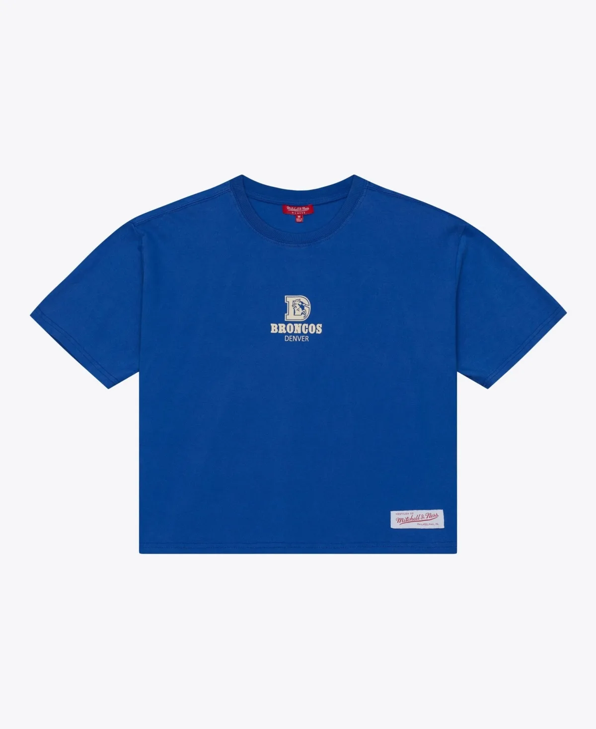 Denver Broncos Core Essentials Cropped Boxy T-Shirt by Mitchell & Ness