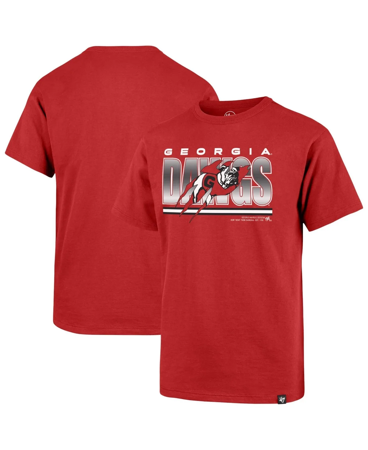 Georgia Bulldogs Thunder Rip Short-Sleeve Crewneck Screen-Print T-Shirt by 47 Brand
