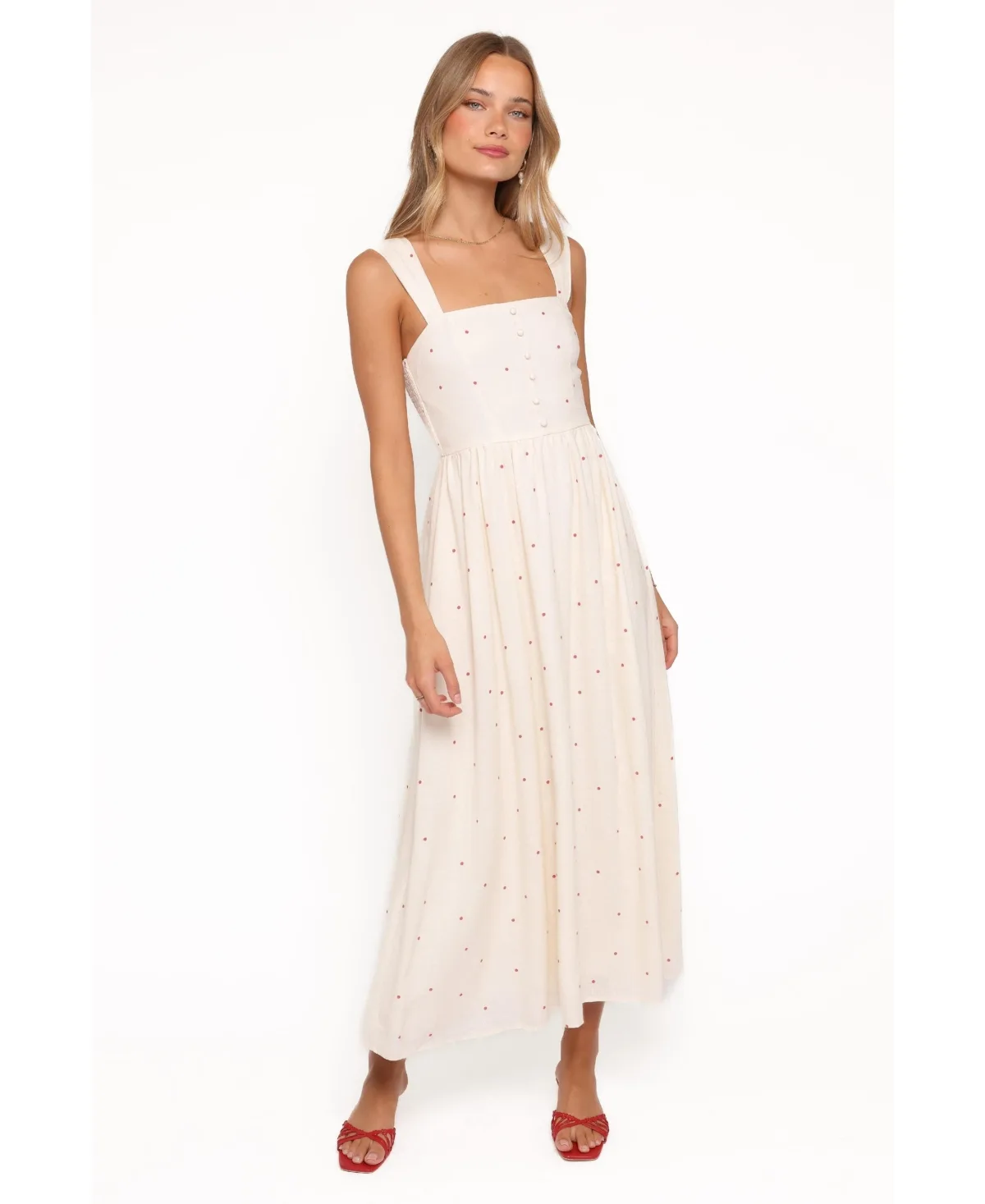 Caty A-Line Square Neck Maxi Dress by Petal and Pup