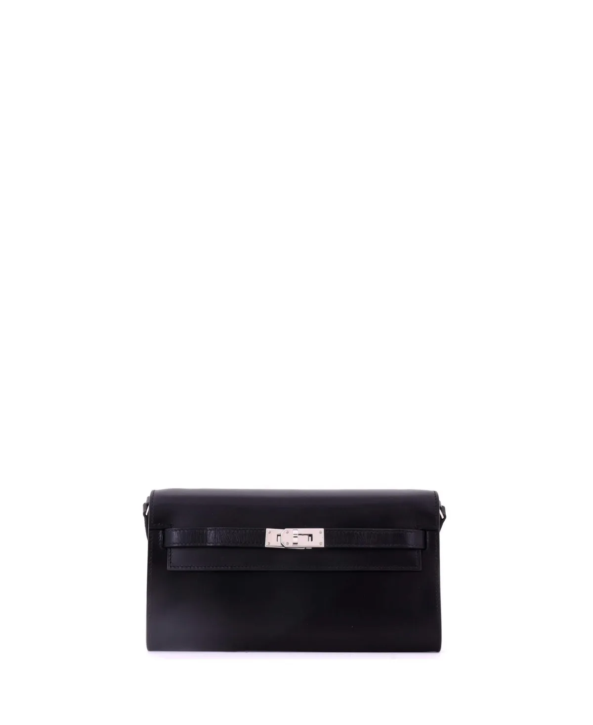 Pre-Owned Hermes Kelly to Go Wallet Box Calf by Hermes