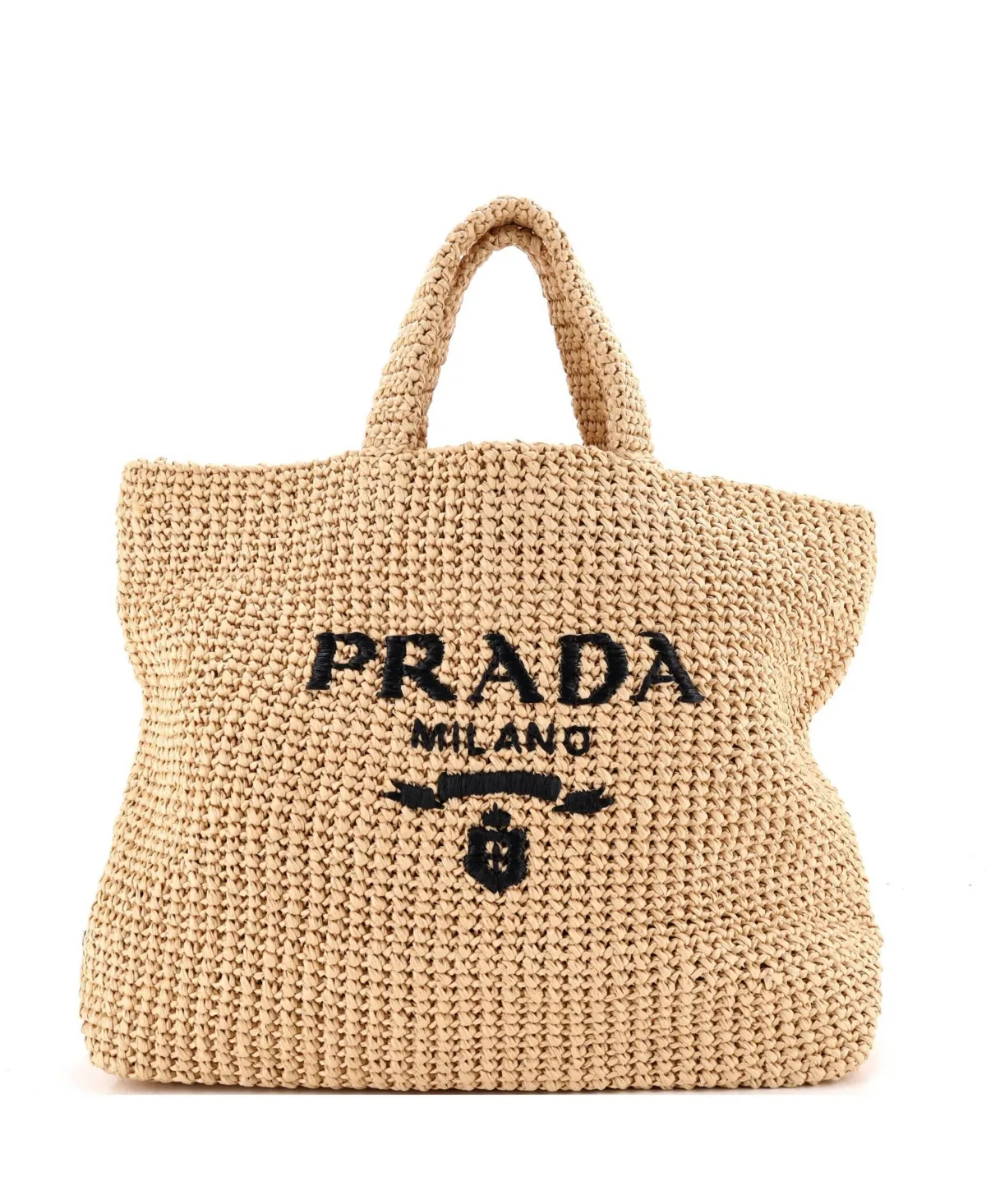 Pre-Owned Prada Large Logo Tote Raffia by Prada