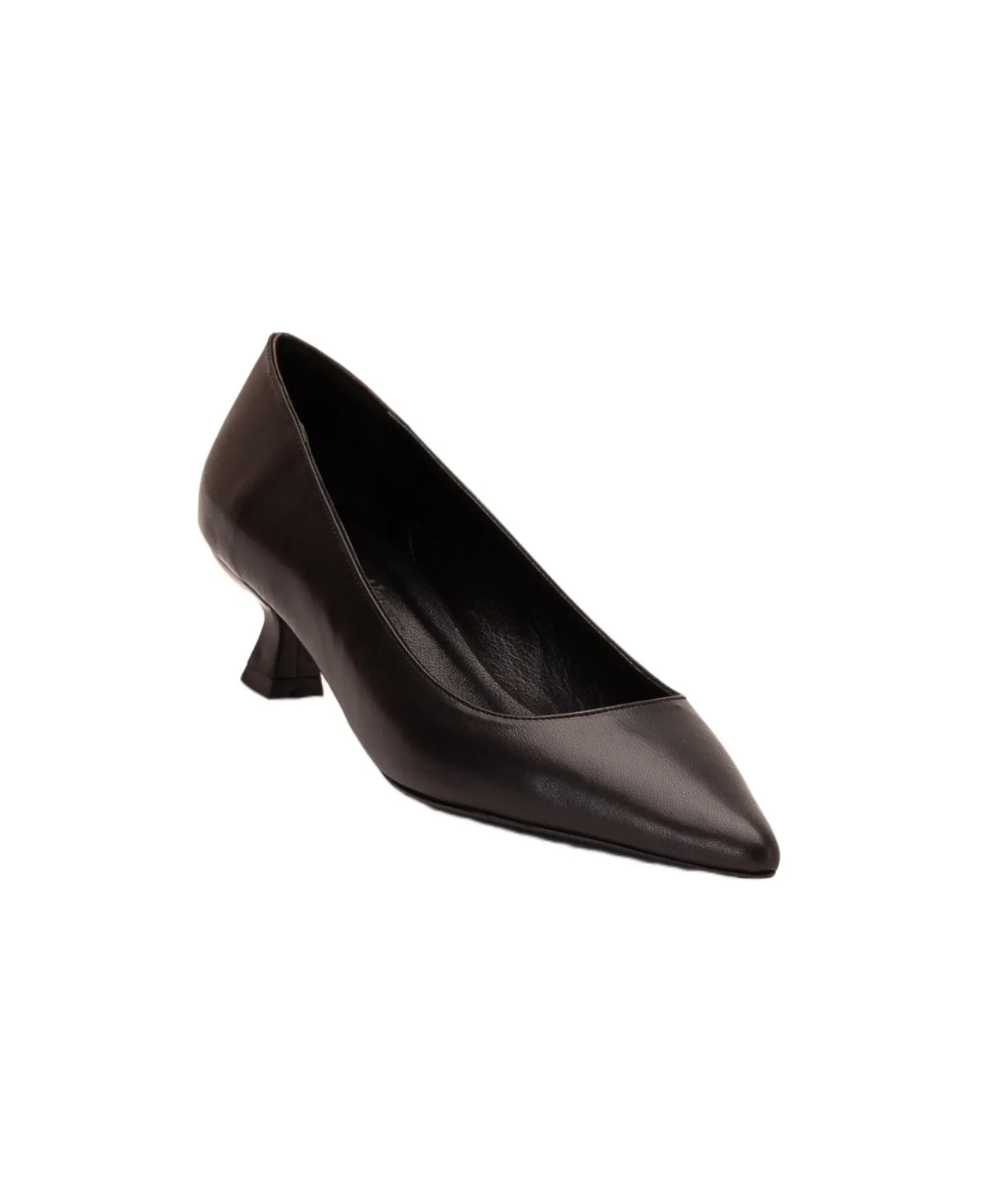 Helly Kitten Heel Leather Stiletto Pumps by Forever & Always Shoes