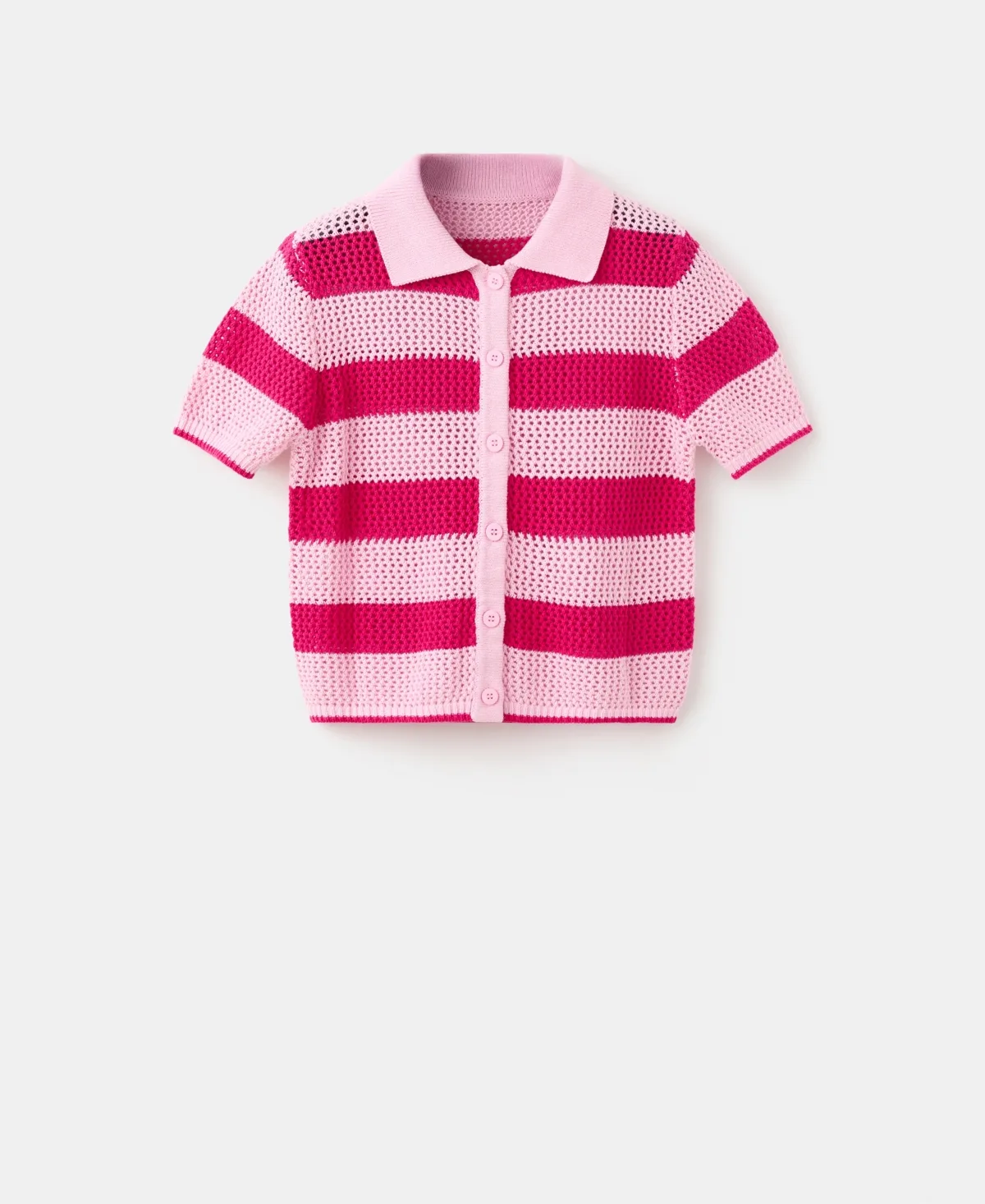 Striped Openwork Knitted Cardigan by Mango
