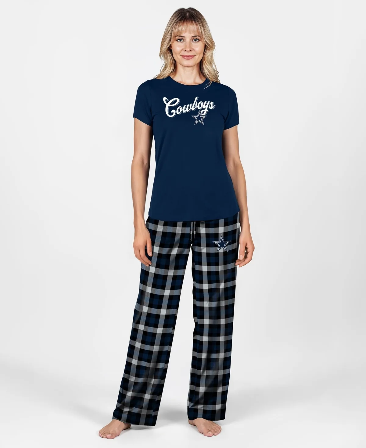 Highland Dallas Cowboys Plaid T-Shirt and Pajama Pants, 2-Piece Set by Concepts Sport