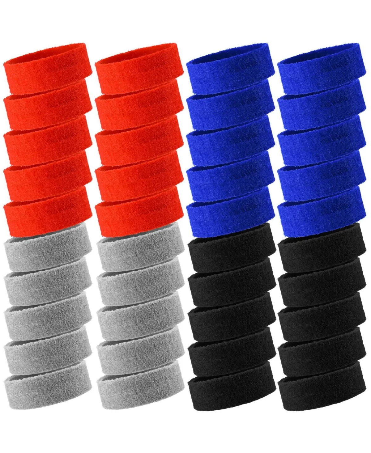 42 Pack Terry Cloth Athletic Headbands Sweat Absorbing for Sports Yoga Outdoor Activities by Furlihong