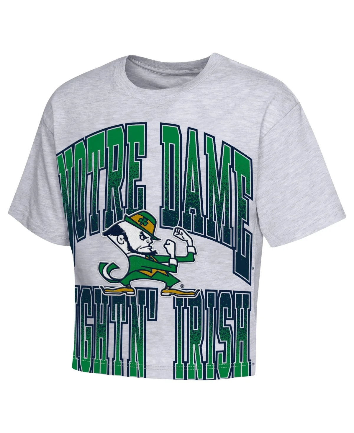 Notre Dame Fighting Irish Big Team Energy Cropped Boxy Graphic T-Shirt by Outerstuff