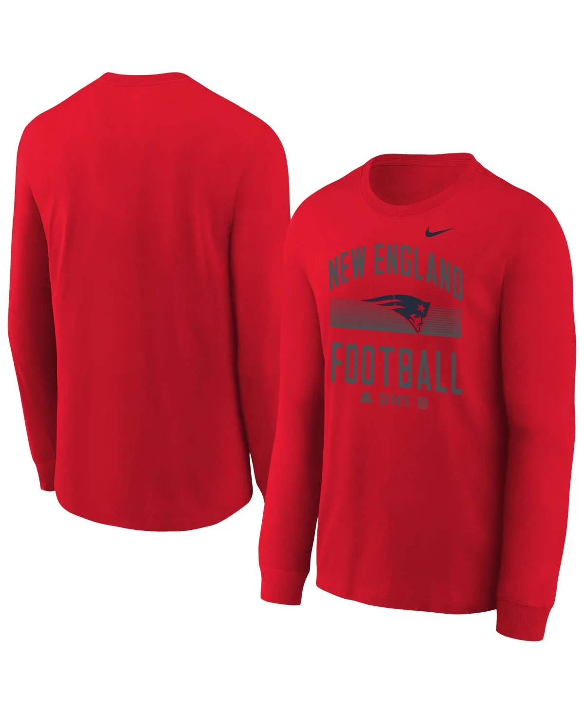 New England Patriots Long-Sleeve Crewneck T-Shirt by Nike