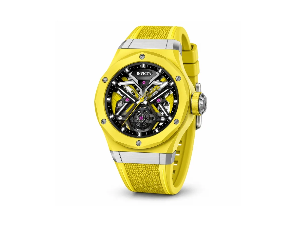 Mechanical Celestial Yellow Rubber Watch, 45mm by Invicta