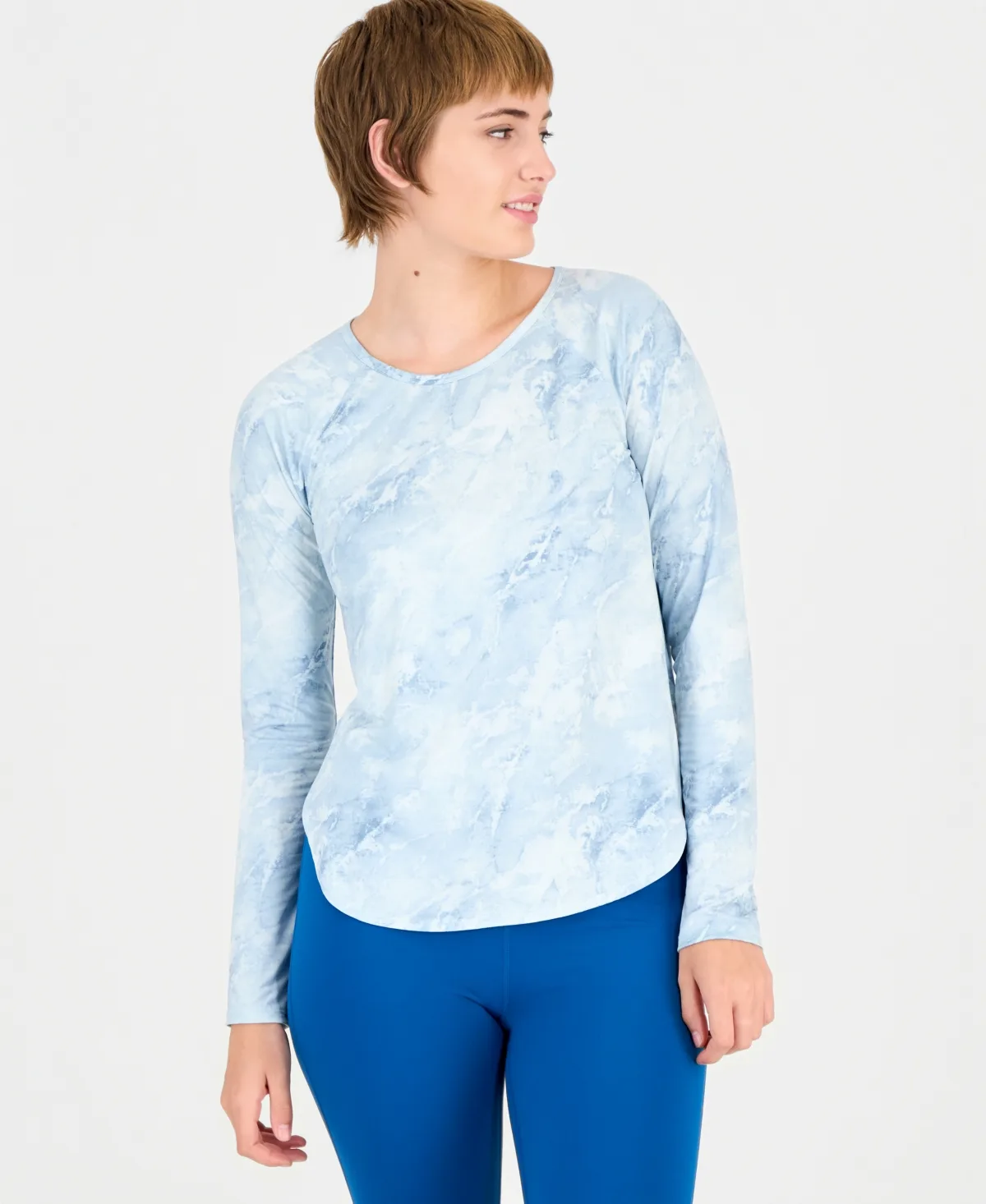 Long-Sleeve Crewneck Relaxed-Fit T-Shirt by Id Ideology
