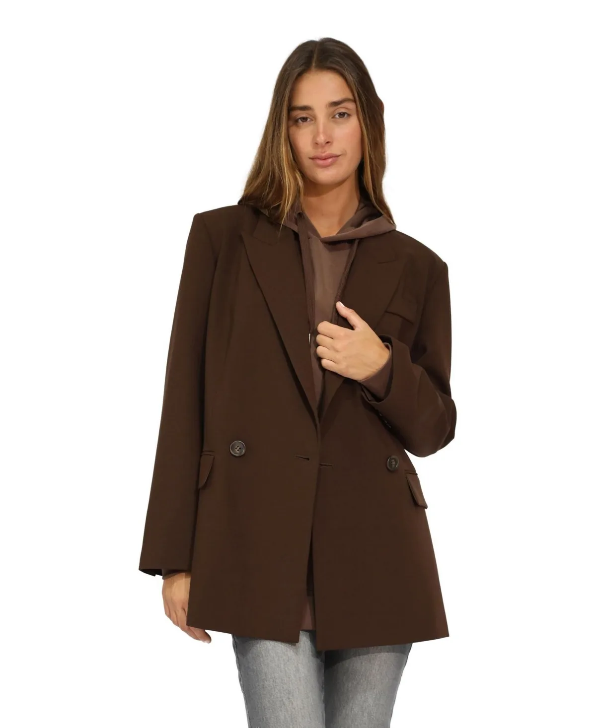 Over and Out Double-Breasted Oversized Blazer by Belle & Bloom
