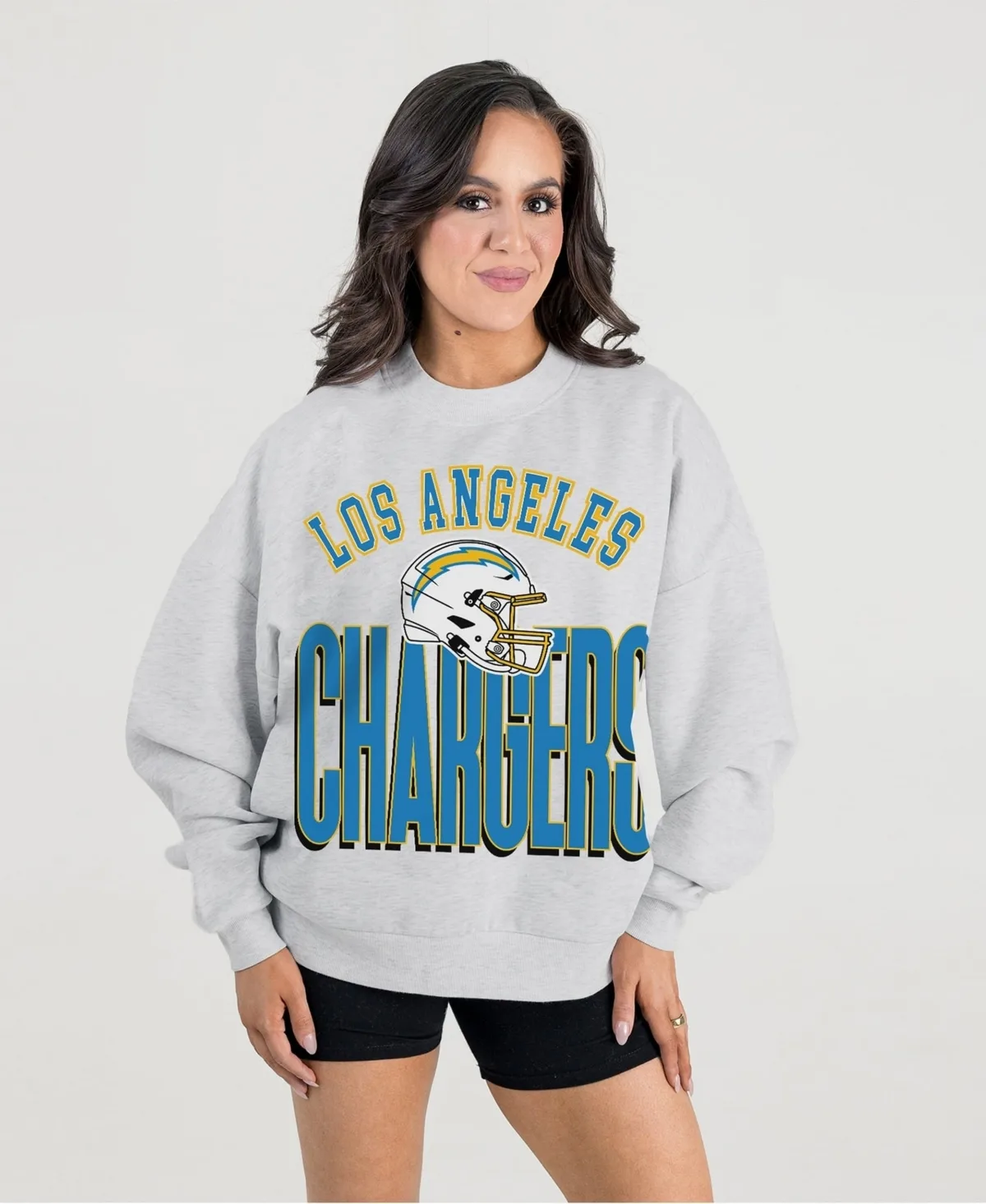 Los Angeles Chargers Fierce Focus Oversized Dropped-Shoulder Fleece Sweatshirt by Gameday Couture