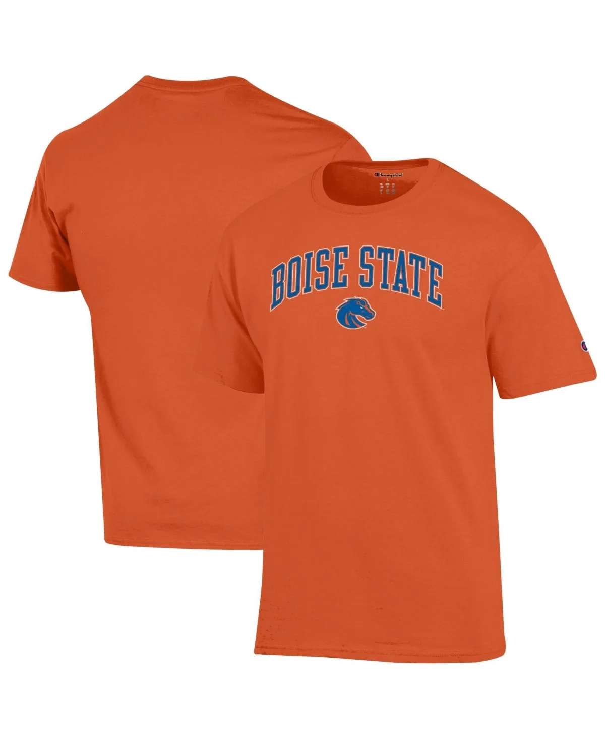 Boise State Broncos Arched Logo Crewneck Classic-Fit T-Shirt by Champion