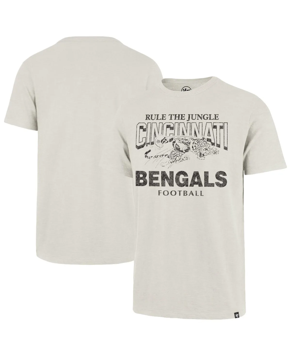 Cincinnati Bengals Head on Distressed Screen Print Slob Fabric T-Shirt by 47 Brand