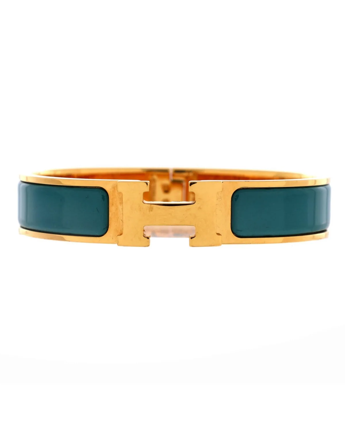 Pre-Owned Clic H Bracelet Gold-Tone Enamel by Hermes