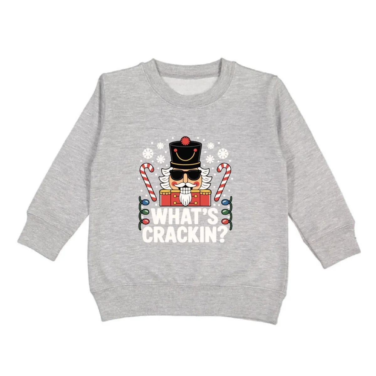 Whats Crackin Christmas Crewneck Long-Sleeve Sweatshirt by Sweet Wink