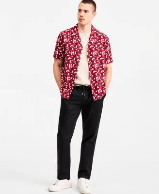 Warwick Floral Short Sleeve Camp Shirt Grosvenor Short Sleeve Crewneck Sweater Hampstead Modern Fit Chino Solid Pants by Ted Baker
