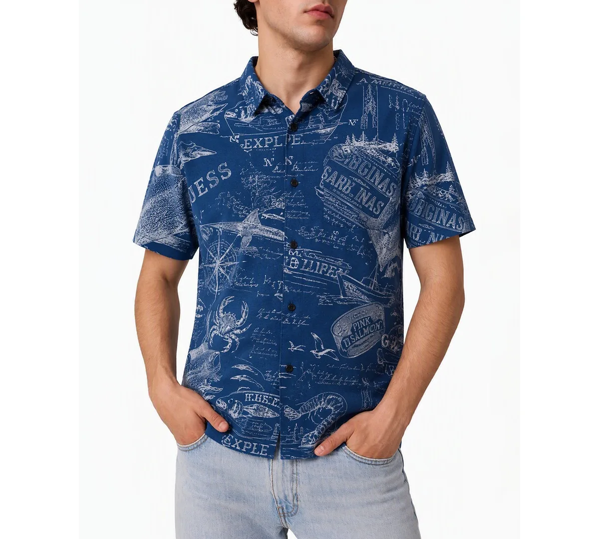 Marine Voyage Short-Sleeve Graphic Shirt by GUESS