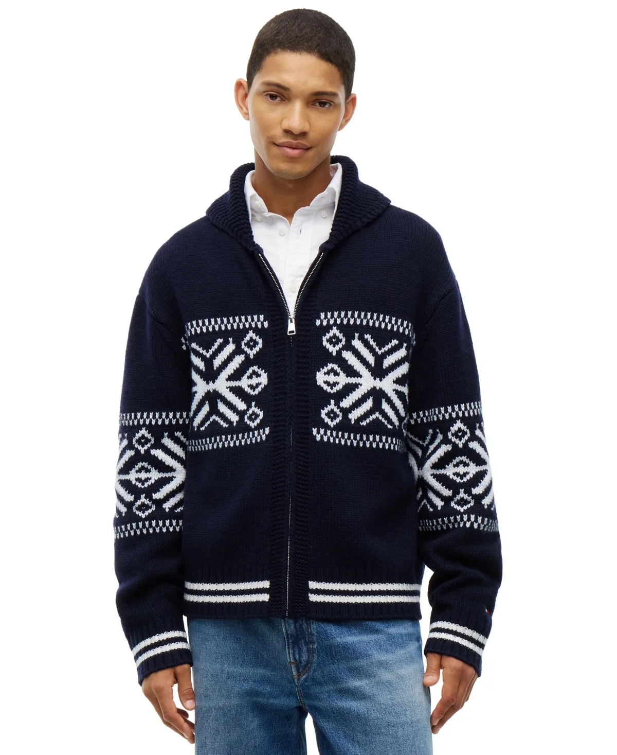 Varsity Wool-Blend Full-Zip Cardigan by Tommy Hilfiger