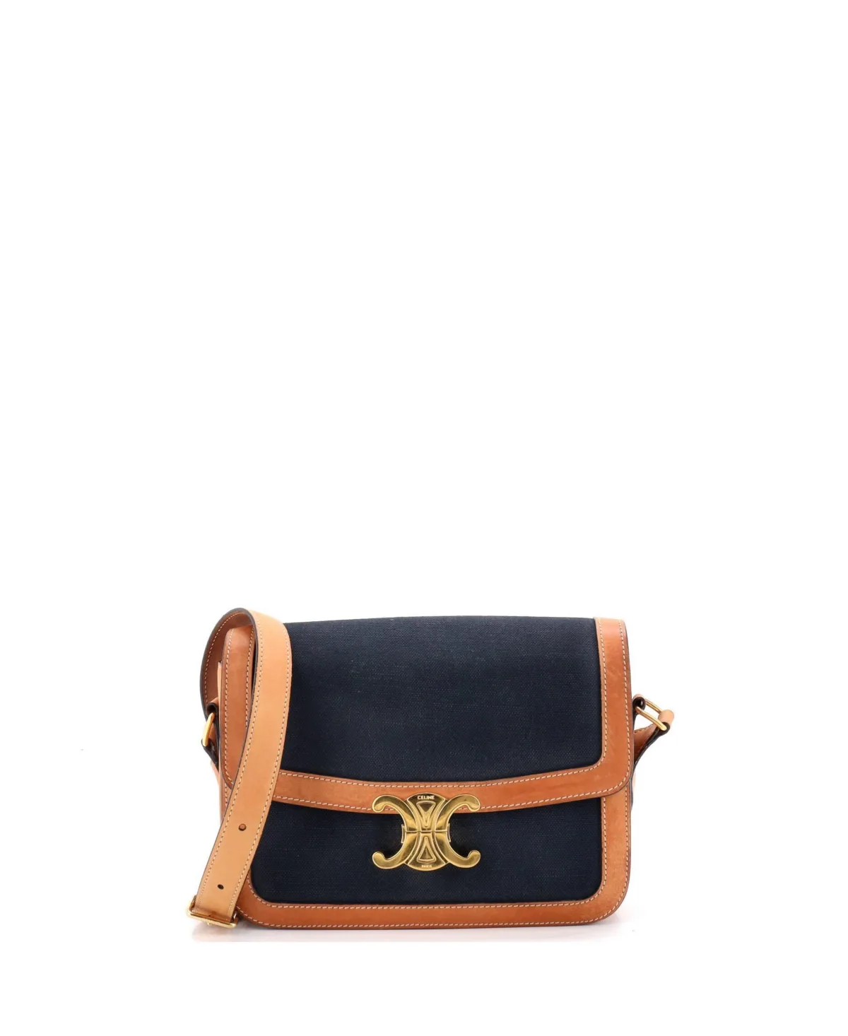 Pre-Owned Medium Triomphe Shoulder Bag Canvas with Leather by Celine