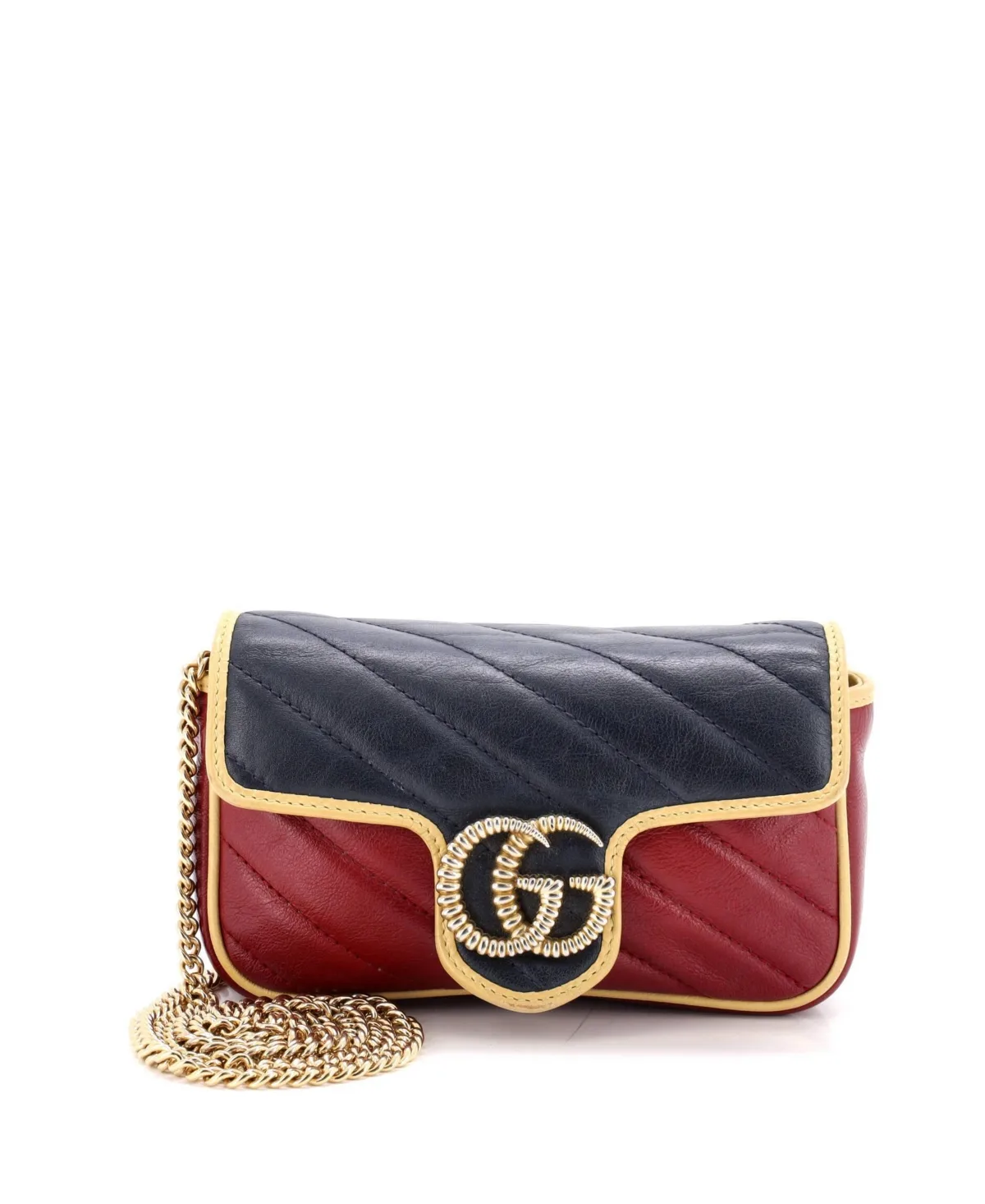 Pre-Owned Gg Marmont Diagonal-Quilted Mini Shoulder Bag by Gucci