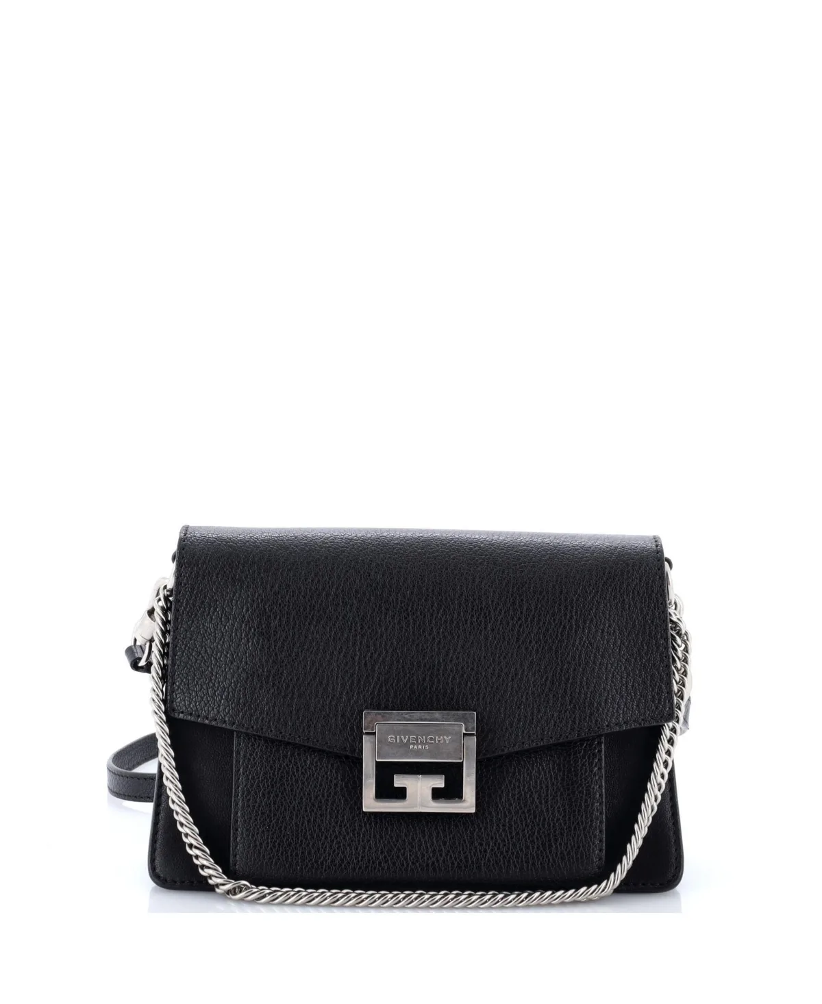 Pre-Owned Small GV3 Flap Bag Leather by GIVENCHY