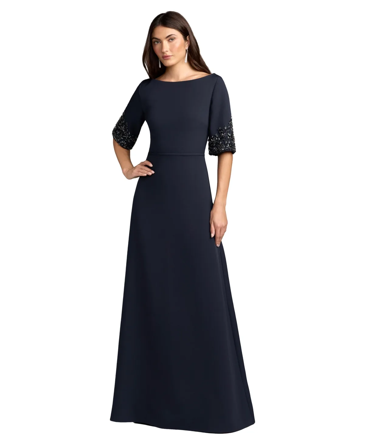Mac Duggal Embellished Crepe A-Line Gown by M.A.C.