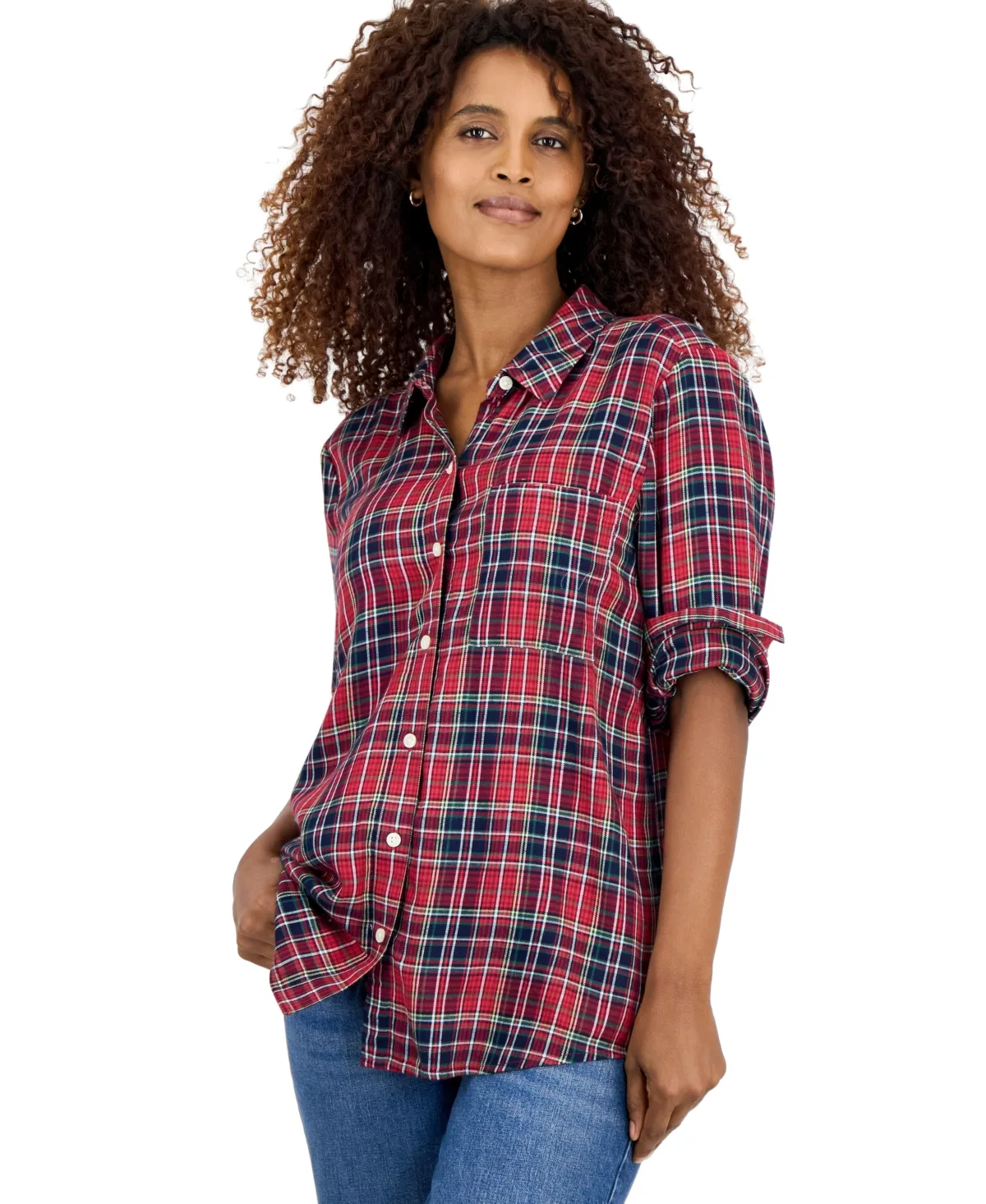 Plaid Button-Up Perfect Shirt